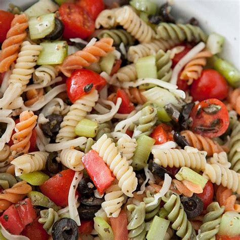 Tri Color Pasta Salad - Easy Recipe with Italian Dressing and Rotini