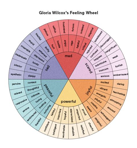 Emotional wheel chart - saadlotus