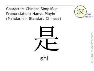 English translation of 是 ( shi / shì ) - to be in Chinese