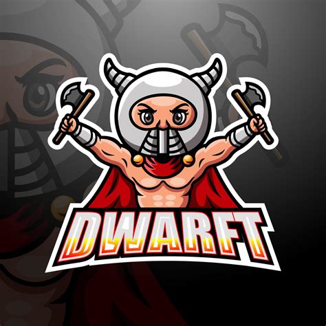 Dwarf mascot esport logo design 5573928 Vector Art at Vecteezy