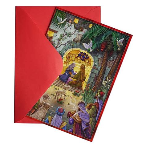 NATIVITY - MINI ADVENT CALENDAR CHRISTMAS CARD | EWTN Religious Catalogue