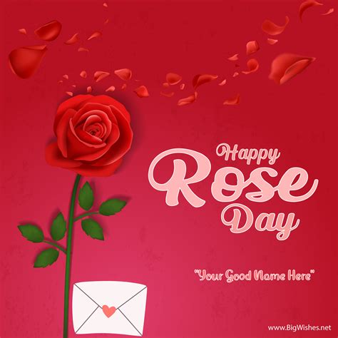 Happy Rose Day Wishes Images for Lover with Name