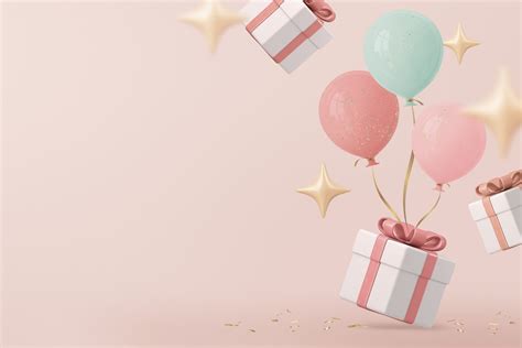 Pink Birthday Background, Balloon Background, Psd Background, Cute Tumblr Wallpaper, Gift Box ...