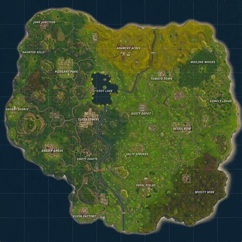 Fortnite Battle Royal Season 2 Map Poster/Print 8.5 X 11