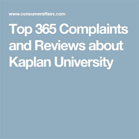 Top 365 Complaints and Reviews about Kaplan University | Appliance reviews, Jenny craig, Complaints