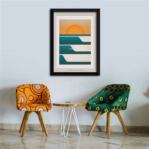 Sunset Surf Portrait Art Print – Single Fin Collective