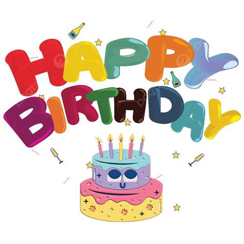 Happy Birthday Text Design Vector, Happy Birthdy, Happy, Birthday PNG and Vector with ...