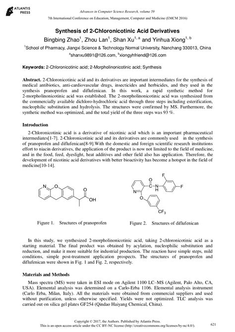 (PDF) Synthesis of 2-Chloronicotinic Acid Derivatives