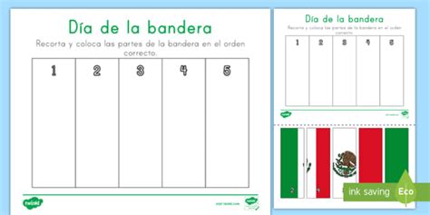 Actividad para recortar: Día de la bandera de México