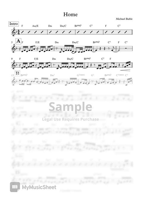 Michael Buble - Home Sheets by SheetMusicOnly1page