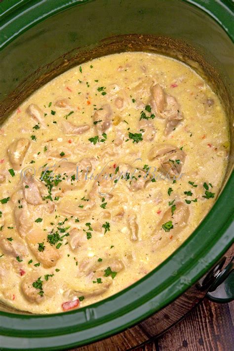 Slow Cooker Creamy Ranch Chicken - The Midnight Baker