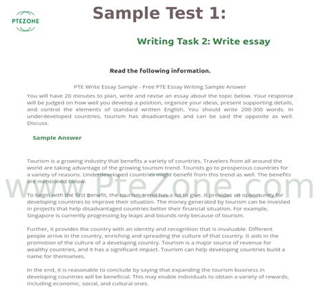 PTE Write Essay Task Sample 1