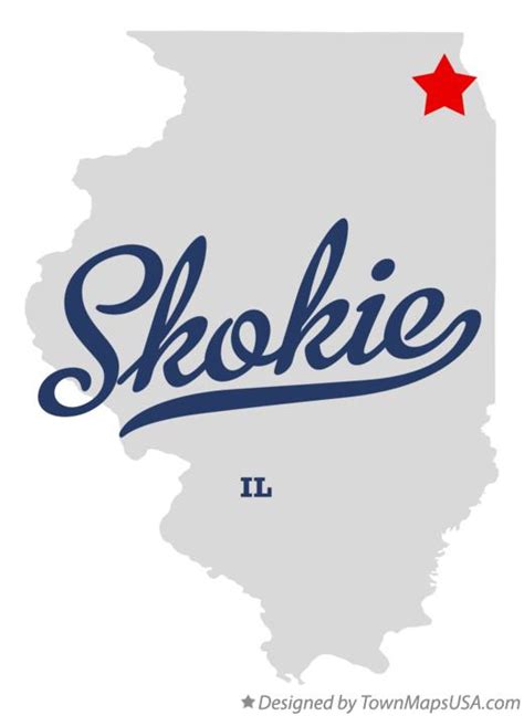 Map of Skokie, IL, Illinois