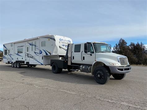 Toy hauler/ RV Toter / 4x4 heavy hauler / big truck | International truck, New trucks, Toy hauler rv