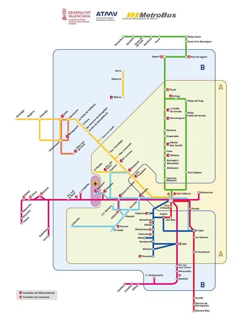 Valencia Bus Map 2022 - Valencian