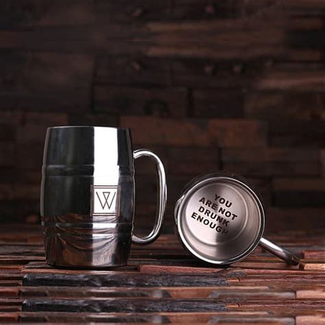 Personalized Stainless Steel Beer Mug - 14 oz., Monogram - Teals Prairie & Co.® Reseller Site