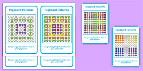 Pegboard for Kids | Pattern Cards | Maths | Year 1-6