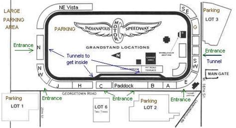 Maps of the Indy Motor Speedway - Grandstand Maps