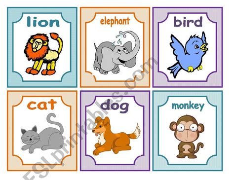 Animals Flash-cards - ESL worksheet by sammyboi77