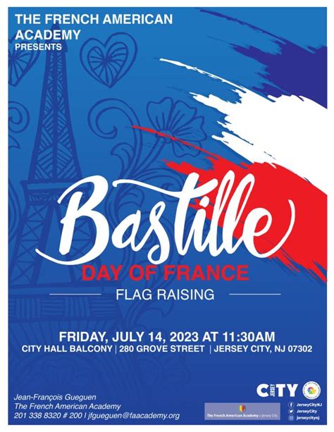 Bastille Day Flag Raising 2023 - Jersey City Cultural Affairs