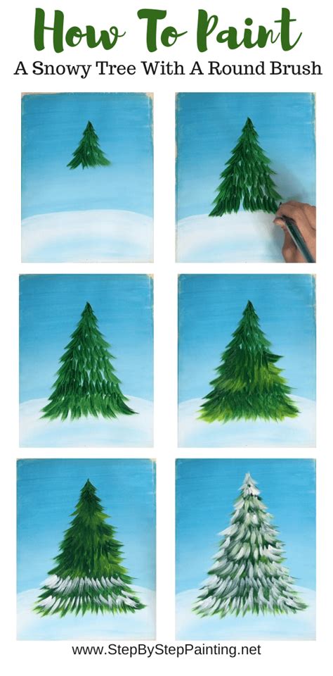 How To Paint A Christmas Tree - Step By Step Painting Christmas Tree Painting, Holiday Painting ...