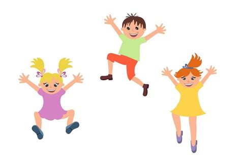 Happy kids jumping isolated | Happy kids, Childrens illustrations, Children illustration