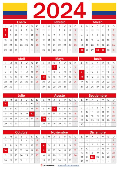 Calendario 2024 Colombia Con Festivos Enero - Image to u