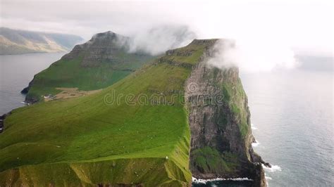 Aerial Drone View of Kalsoy Island, Faroe Islands. Amazing Faroese Nature. Stock Video - Video ...