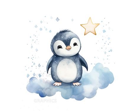 Baby Penguin Clipart PNG Instant Download File (Download Now) - Etsy