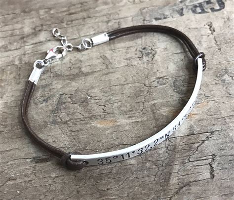 Personalized Women's Leather Sterling Silver Bracelet