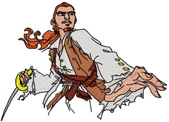 Will Turner with Sword embroidery design