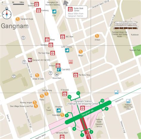 Gangnam shopping map (Seoul) - Ontheworldmap.com