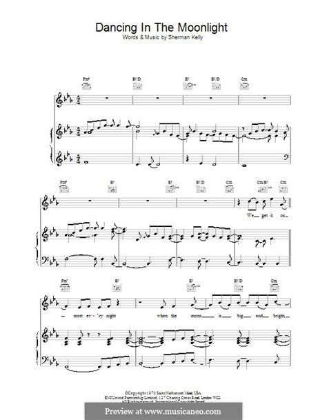 Dancing in the Moonlight (Toploader) by S. Kelly - sheet music on MusicaNeo