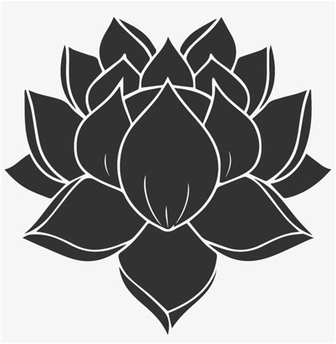 Karoo Retreat - All Black Lotus Flower Tattoo Transparent PNG ...