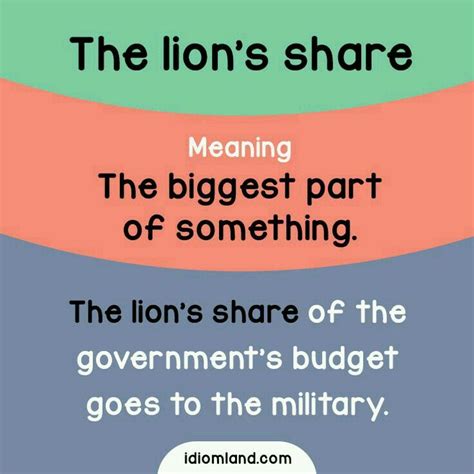 The Lion's Share | Grammatica inglese, Inglese, Imparare inglese