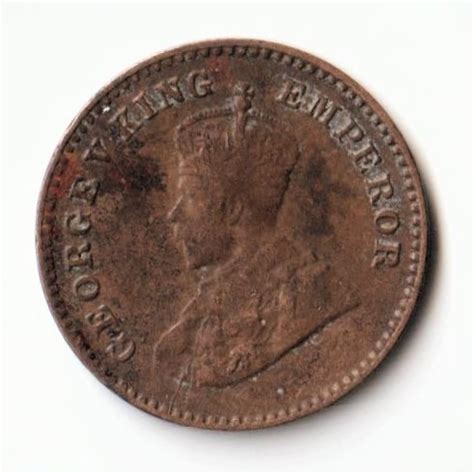 Rare 1/12 Anna 1921 Bronze Standard Circulation Coin of King George V ...