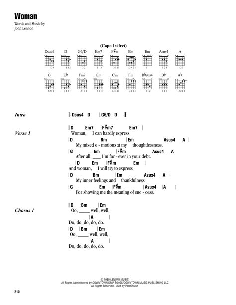 Woman by John Lennon - Guitar Chords/Lyrics - Guitar Instructor