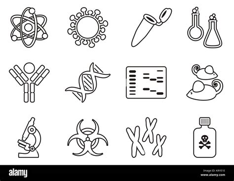 Biology science icons Stock Photo - Alamy