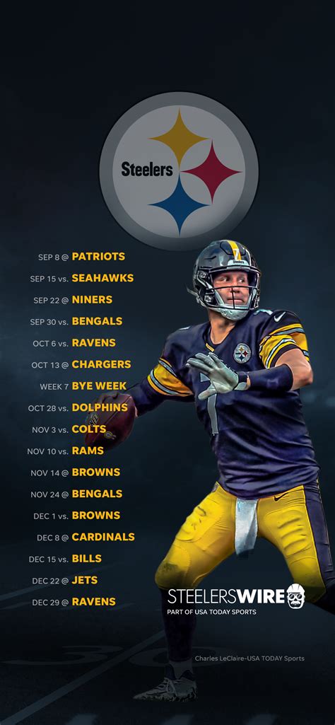 2019 Pittsburgh Steelers Schedule: Downloadable Wallpaper