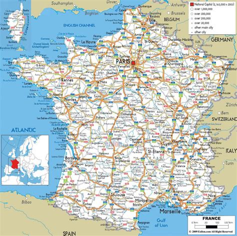 France road map - Detailed road map of France (Western Europe - Europe)