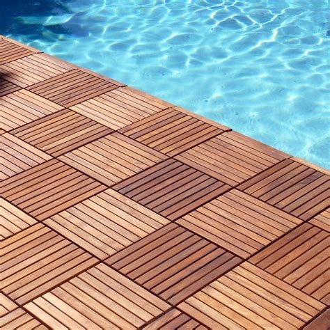 Le Click Interlocking Floor Tiles -Teak Wood Flooring by Infinita in Home Decor | Outdoor wood ...