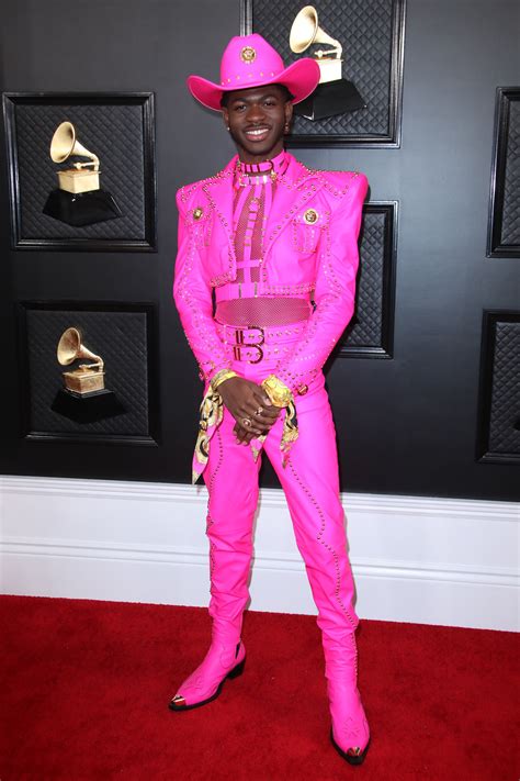 Lil Nas X 2020 Grammy Awards Suit: Wears Pink Versace Cowboy Outfit