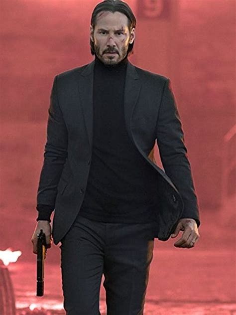 John Wick Chapter 3 Keanu Reeves Black Suit Coat