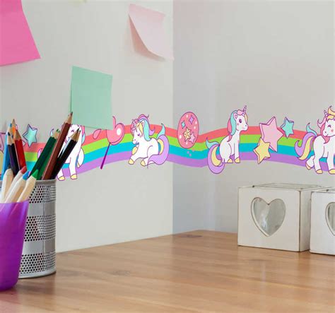 Unicorn border decal - TenStickers