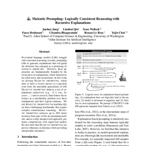 Maieutic Prompting: Logically Consistent Reasoning with Recursive Explanations - ACL Anthology