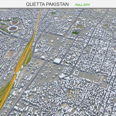 Quetta City Pakistan 3D Model 40km by 3dstudio