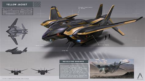 ArtStation - Yellow Jacket Dropship, Elkhan Kildibekov Space Ship ...