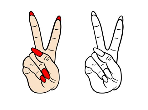 Hand Peace Sign Victory Symbol Clipart Graphic by Maker Design Studio · Creative Fabrica