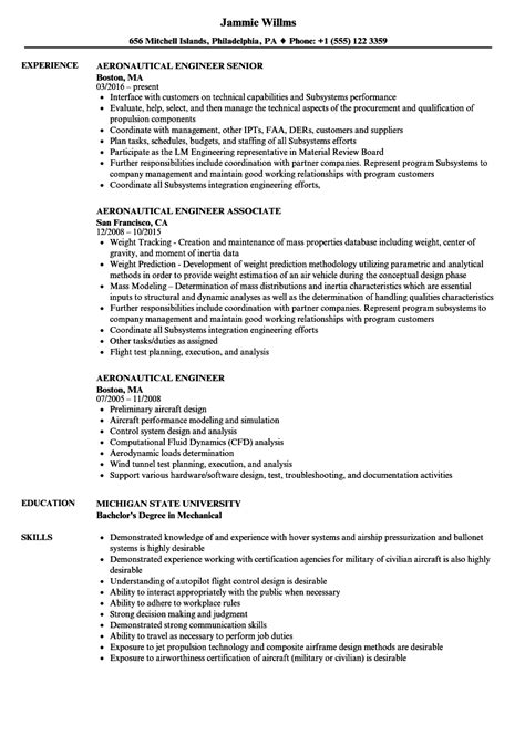 Aeronautical Engineer Resume Samples | Velvet Jobs