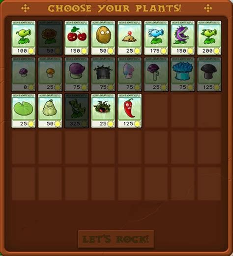 Plants Vs Zombies Names